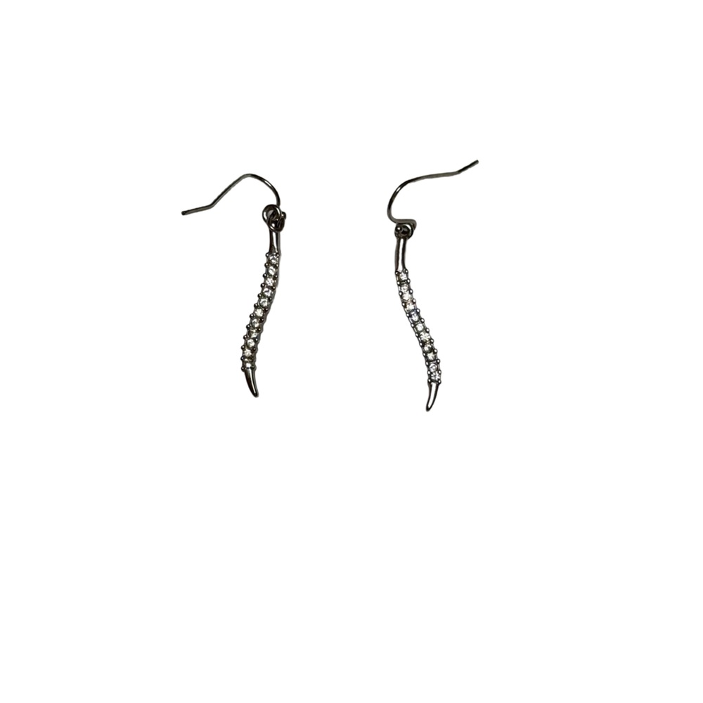 Chic Silver Crystal Curve Earrings